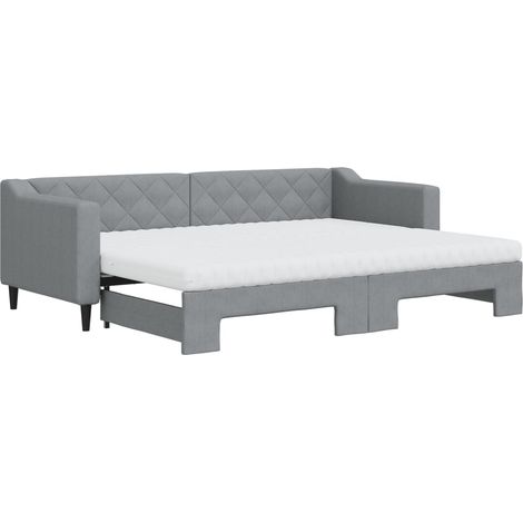 Maison Exclusive - Divano Letto Estraibile Materassi Grigio Chiaro 80x200 Tessuto