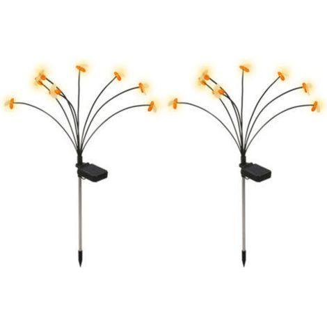 Lampe Solaire Exterieur, 2 Pièces Lampes Solaire de Jardin étanches Petite abeille avec 8 LEDs,IP65 Imperméable Lumière Solaire Exterieur Etanche (1/4)