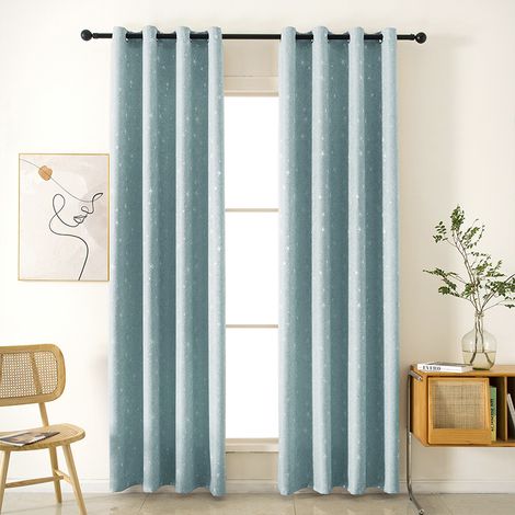 Rideau occultant pour salon, rideau isolant thermique, rideau à œillets, convient pour porte-fenêtre, lot de 2, 132 x 244 cm