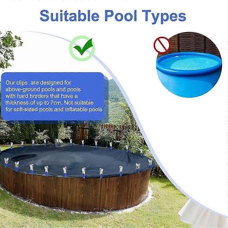 30pcs clips de couverture de piscine pour piscines hors sol, pinces de couverture de piscine, clips coupe-vent pour couverture de piscine hors sol (1/4)