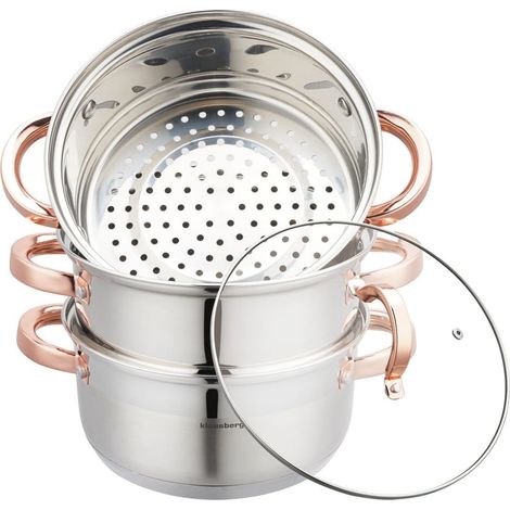 Pentola a vapore Klausberg, 4 pezzi, 20 cm, KB-7729, oro rosa (1/5)