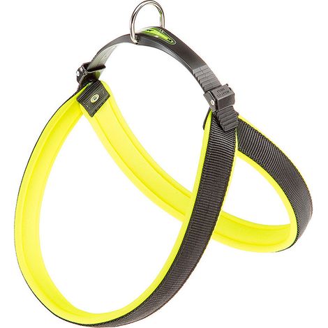 Ferplast AGILA FLUO 3-9 Pettorina ergonomica per cani con chiusura a microregolazione.. Variante 7 - Misure: A=B 63-71 cm 25 mm - Giallo