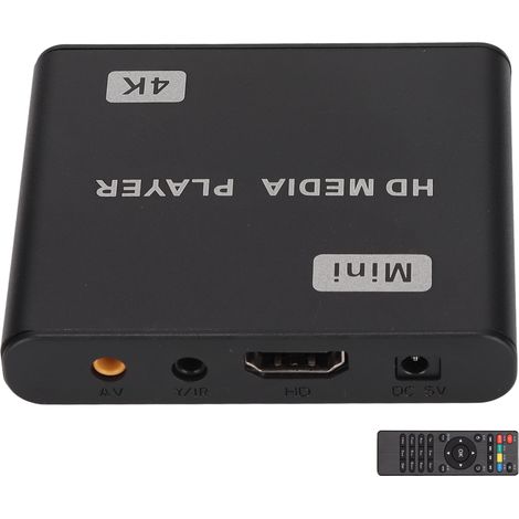 Mini Lecteur Multimédia 4K Ultra HD avec Télécommande, Indicateur LED et Alimentation Universelle 100‑240V (1/5)
