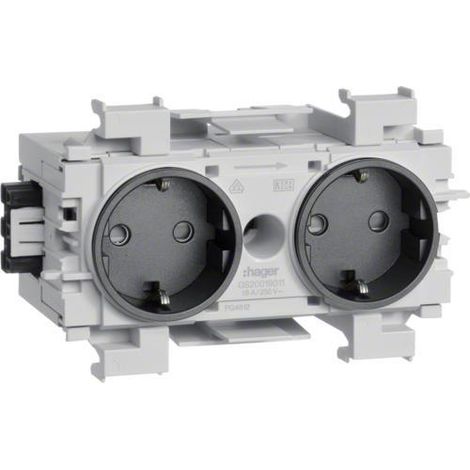presa da parete Hager gs20019011 2 prese IP20