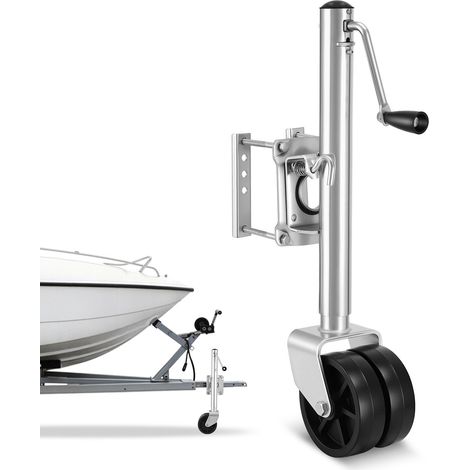 VEVOR Supporto per Rimorchio con Ruota Capacità di Carico 907 kg, Ruotino Girevole Supporto per Rimorchio per Barche, Intervallo di Sollevamento 381-685 mm per Camper, Barche, Rimorchi Multiuso (1/5)