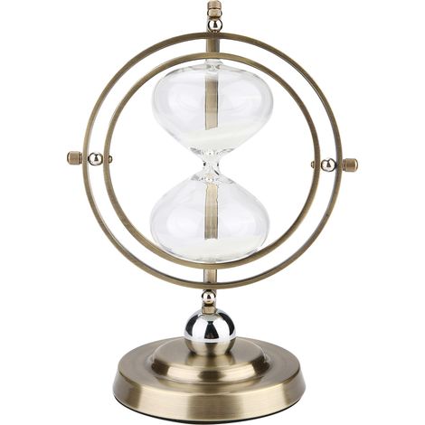 Sablier métallique 15 minutes, horloge à sable en verre vintage pour salon, décoration intérieure (1/5)