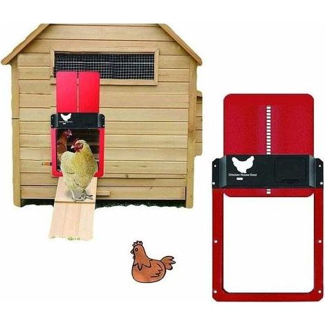 pair Porte poulailler Automatique avec capteur de lumière - Poulailler entièrement étanche en Porte de poulailler à Induction - Porte de poulailler ,Rouge,T-Audace T-Audace (1/4)