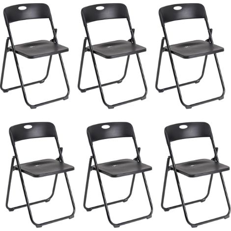 Set di 6 Sedie Pieghevoli Salvaspazio con Struttura robusta in Metallo e PVC (1/5)