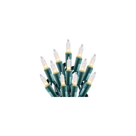 Guirlande lumineuse intérieure 100 ampoules 7,6 m – Fil vert – Lumière blanche chaude – Espacement 3 pouces – Connectable jusqu'à 5 guirlandes (1/5)