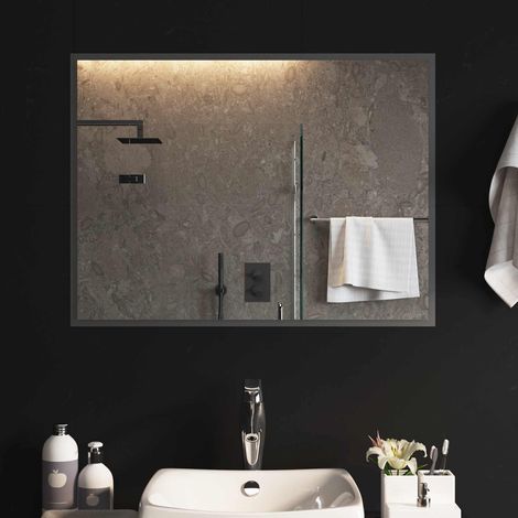 Teenpull – LED-Badezimmerspiegel Transparent 80 x 60 cm Gehärtetes Glas (1/5)