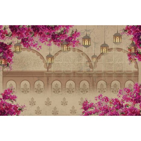 Papier peint panoramique - Jardin Lampions - 130 cm x 84 cm (1/2)