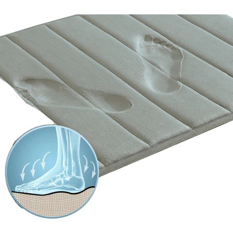 Badematte, rutschfest, schnelltrocknend, 50CMx80CM-b, Hellgrau (1/2)