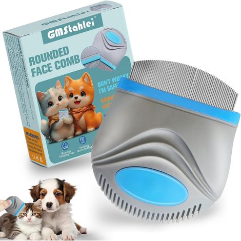 Peigne de Toilettage Anti-Puces et Anti-Taches pour Chien et Chat - En Acier Inoxydable à Dents Arrondies pour un Soin Complet et Doux (1/5)