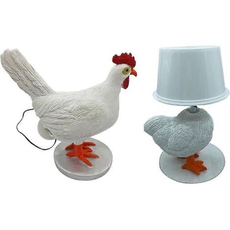 Lampe LED poule en résine réaliste pondeuse d'œufs, veilleuse, décoration pour Pâques, Halloween, Noël, chambre ou maison (1/2)