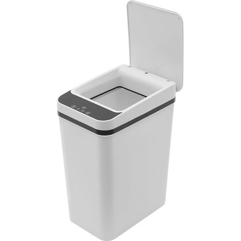 Poubelle à capteur intelligent de 8 à 9 l. Équipé d'un capteur infrarouge et d'un capteur de vibration, il y a 2 possibilités d'ouverture du couvercle sans contact. Poubelle étroite et confortable (1/5)