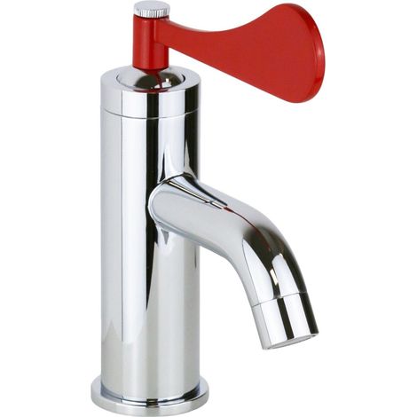 Miscelatore lavabo con leva a forma di petalo rossa Mamoli Paola&TheBathroom 494300000C01 Senza piletta di scarico - Rossa (1/4)