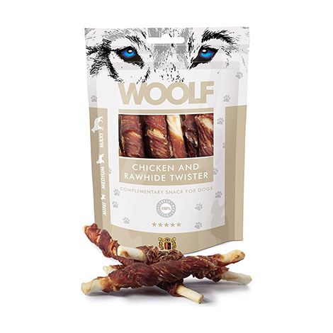 SNACKS WOOLF ROLLITOS MASTICABLES CON POLLO, Bolsa 100 gr Pack 5 uds