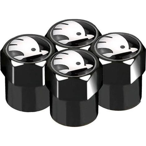 4 Pièces Bouchon de Valve Voiture pour Skoda , Valve Pneu, Métal Capuchon de Valve, Résistant à la Corrosion Bouchon Anti-poussière Accessoires (1/5)
