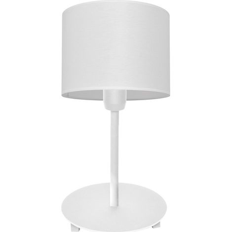 Helam ALBA Lampe à Poser Avec Abat-Jour Rond Blanc 20cm