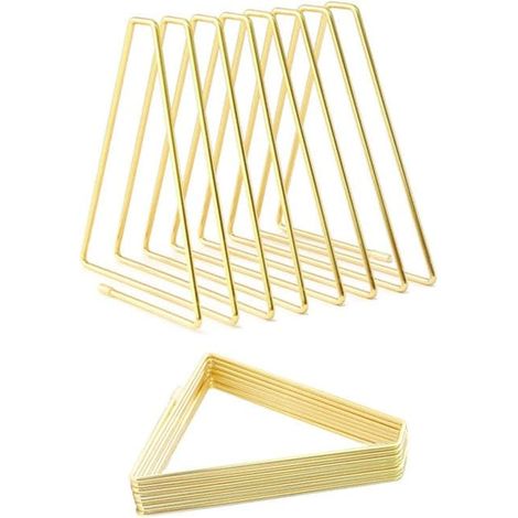 Serre-livres triangulaire extensible (doré), serre-livres en métal réglable, étagère résistante aux rayures, convient aux livres et aux documents. (1/5)