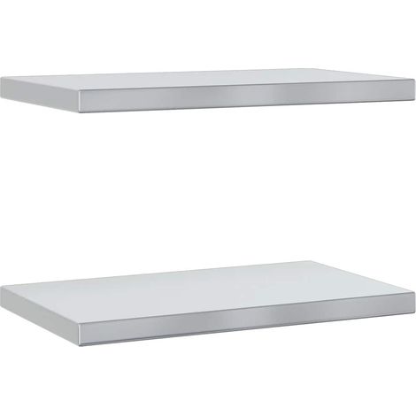 Wandregale 2 Stk. 50x30 cm Silbern Edelstahl vidaXL