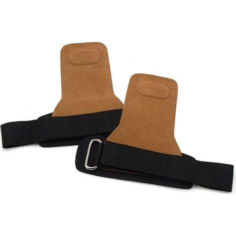 Protège-paume, gants d'haltérophilie, lève-mâchoire, poignées, sangles de poignet, ceintures de levage, marron clair (1/5)