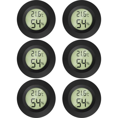 6-teiliges digitales Thermometer- und Hygrometer-Set für den Innenbereich, präzise Messung von Luftfeuchtigkeit und Temperatur, für den Heimgebrauch (1/5)