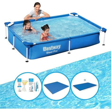 Bestway Bestway Steel Pro Rectangulaire - 221x150x43 cm - 5-pièces S22703