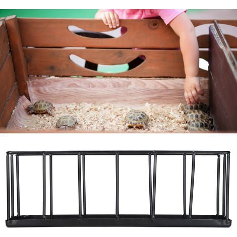 Distributeur de nourriture pour reptiles en acier inoxydable, mangeoire multifonctionnelle pour nourrir les animaux (noir) (1/5)