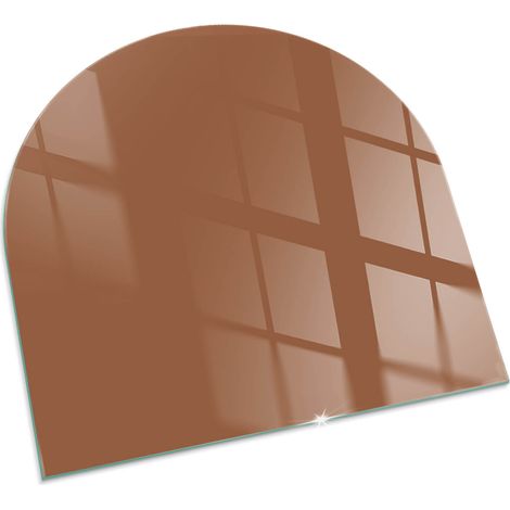 Plaque Carrée de Verre pour Cheminée Revêtement de Sol Plancher de Pare-feu Protection Contre Etincelles Couleur Marron 100x100 cm (1/5)