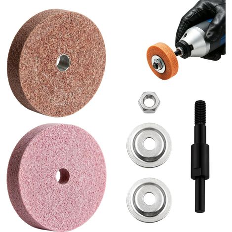 Équipement de Meulage pour Forets – Meules 75 mm Grain 80 avec Adaptateur pour Perceuse, Pierre à Aiguiser pour Outils Métal (1/5)