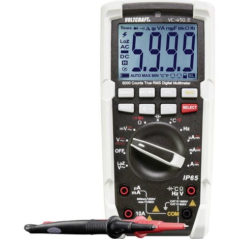 Multimètre VOLTCRAFT VC-450 E numérique protégé contre les projections d'eau (IP65) CAT III 1000 V, (1/5)