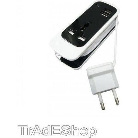 Trade Shop - Universal Exbo S15 3 Cargador En 1 Viajes De Teléfono Inteligente Dual Usb Universal -