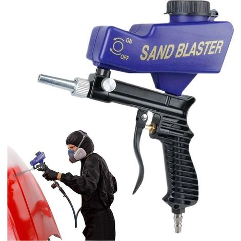 Kit De Sableuse Professionnelle, Sableuse Portative, Équipement De Sablage Portable Décapage Rouille Polissage Vernis Peinture Nettoyage Restauration Meubles Bois (1/5)