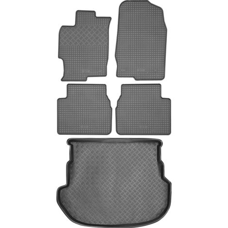 Set di tappetini in gomma per auto e tappetino per bagagliaio per Mazda 6 I Hatchback dal 2002 al 2008