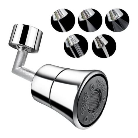 QORVA-Aérateur de robinet pivotant à 720°, 5 modes, avec adaptateur de buse universel M22/M24, filetage M22 et M24 (1/5)