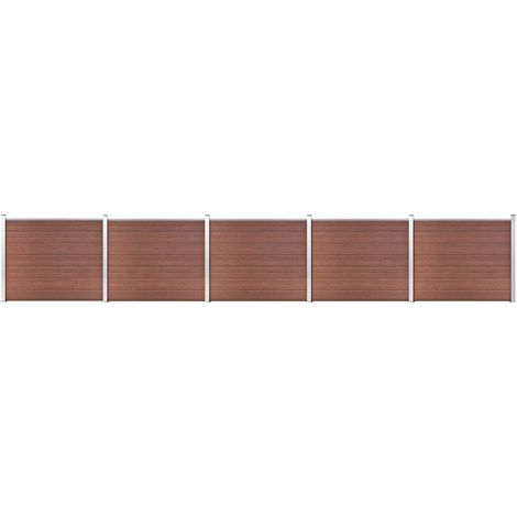 Zaunelement Set WPC 872x146 cm Braun