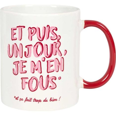 Mug 30 cl en céramique blanc et rose avec message esprit Girl Power (1/4)