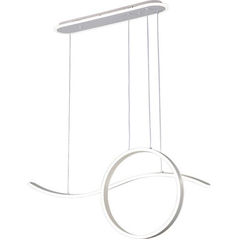 Colgante Style Blanco 205w 3000-4000-6000k 17940lm  C/luz Ambiente Remoto Y Reg.intensidadad Regx100x15cm