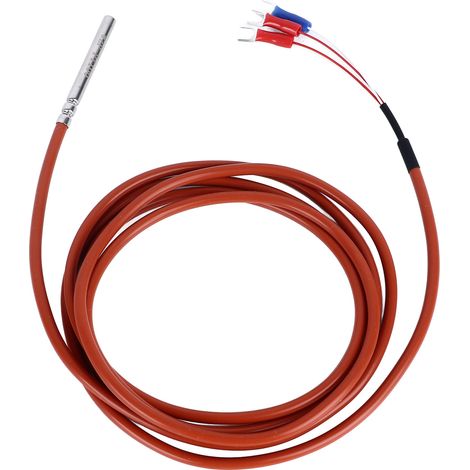 Sonde de température PT100 en acier inoxydable étanche, moletée, 2 m‑50‑Capteur de température à résistance thermique 350℃ (1/5)