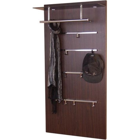 Appendiabiti da parete/mobile da ingresso marrone scuro MED05078