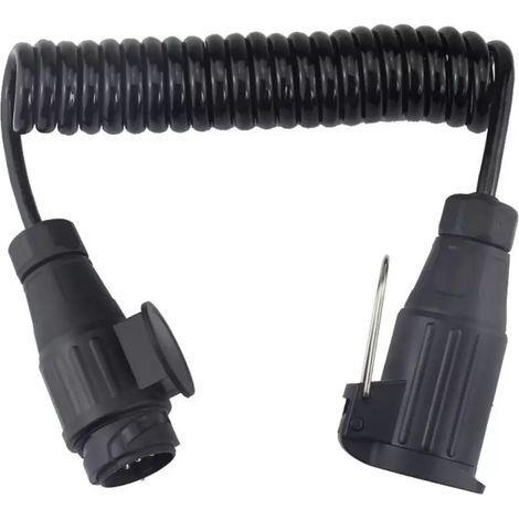Câble Spiralé Remorque - Prise 13 Broches - Longueur 200 cm - IP44 - Pour Caravane et Remorque (1/5)