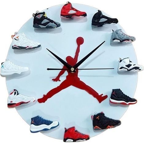 3D Chaussure Horloge Murale Télécommande Led Veilleuse Stéréo Chaussures de Sport Horloge murale Feirenzhong Décoration de la maison cadeaux mur LED lampe ( Color : White-2, Size : Battery- LED ) (1/4)