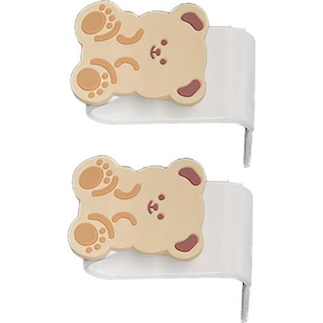 Cartoon Car Rear Hooks, 2 Pieces, Strong Rear Load for Food Bags, Handbags, Clothes, Vehicle Accessories (WHITE) (1/5)