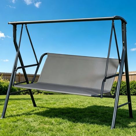 Housse de Siège de Balancelle, 138 x 50 x 50cm Housse de Rechange pour balancelle Oxford 600D Durable Balançoires de Jardin Housse de siège Gris Ajustement Universel pour 2 et 3 Places (1/5)