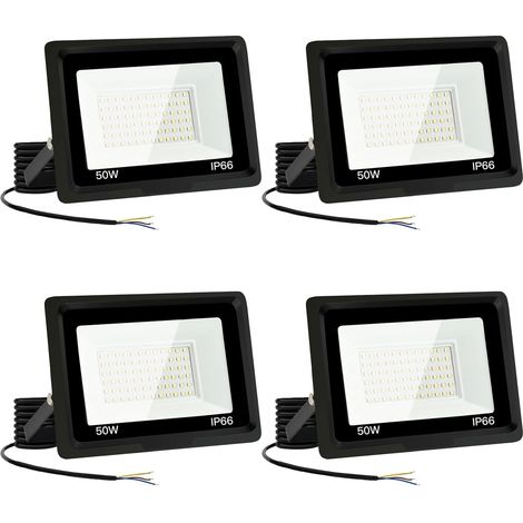 4x50W Projecteur LED,spot led extérieur 5000LM Super Brillant Exterieur IP66 Etanche 6000K Blanc Froid pour Garage, Jardin, Terrace, Cour (1/5)