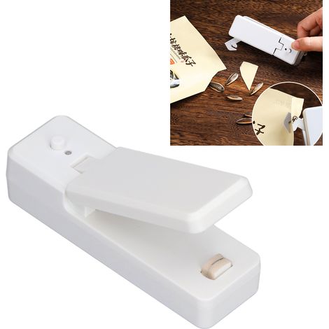 Tragbare Miniatur-Lebensmittelverpackungsmaschine mit Magnetverschluss, USB-Ladefunktion, aus weißem ABS-Kunststoff für Lebensmittel, Snacks und Kunststoffe bis 0,8 mm – Set beinhaltet: Verpackungsmas (1/5)