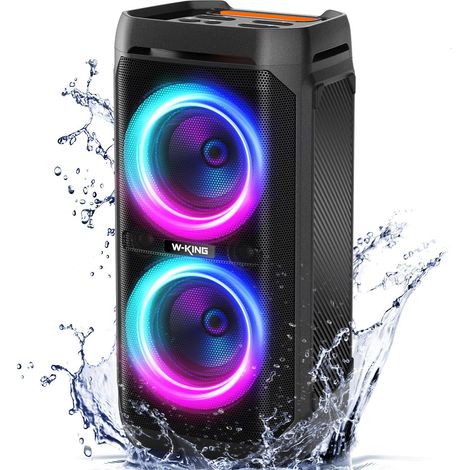 240W Peak(100W)Bluetooth Puissante Party, Haut Parleur San Fil Basses Percutantes/Massif 115dB, Enceinte Portable Lumineuse Étanche IPX6 avec Chargeur, Speaker Karaoké avec Entrée Micro,USB,TF (1/5)