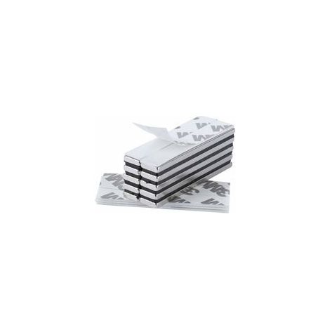 Lot de 10 aimants néodyme rectangulaires 60 x 10 x 3 mm – Adhésif 3M extra fort – Pour surfaces métalliques – Triple revêtement nickel-cuivre-nickel (1/5)