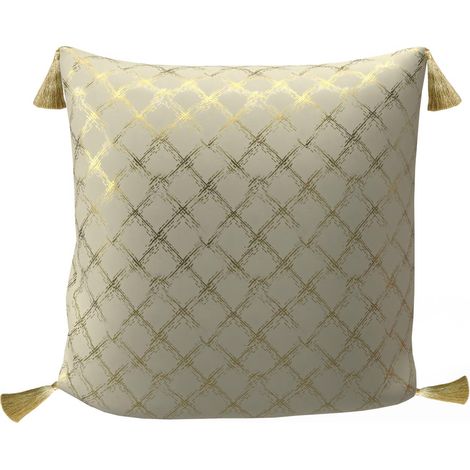 Coussin festif en pur coton 40x40 cm CELESTE or, par Soleil d'Ocre (1/2)